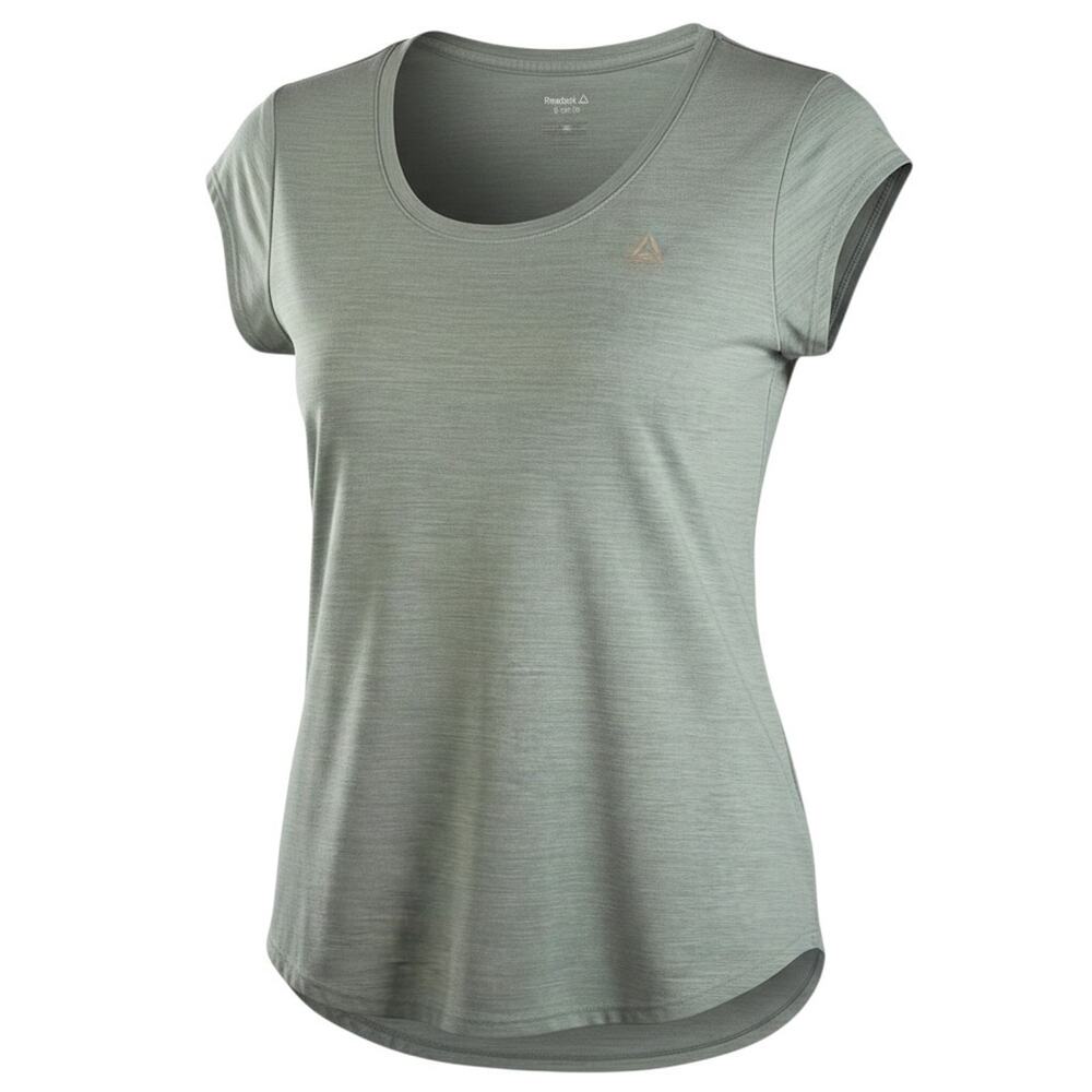 Reebok Womens Athletic Tee Small Green Workout Running Shirt